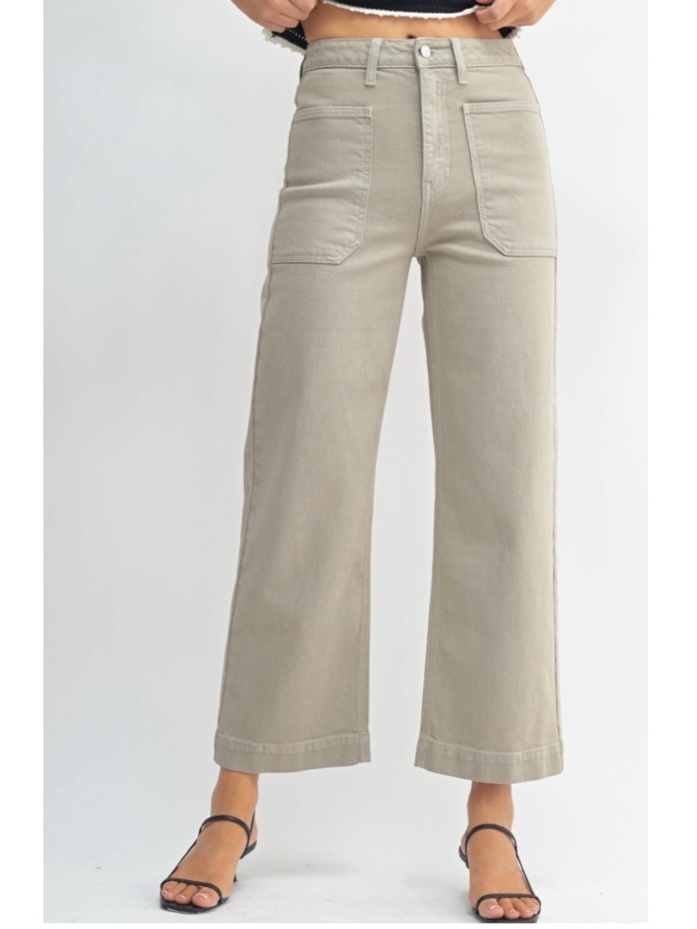 🟠NWT JBD DENIM Cropped Wide-Leg Eve Utility Jean in Moonstone Sz 29